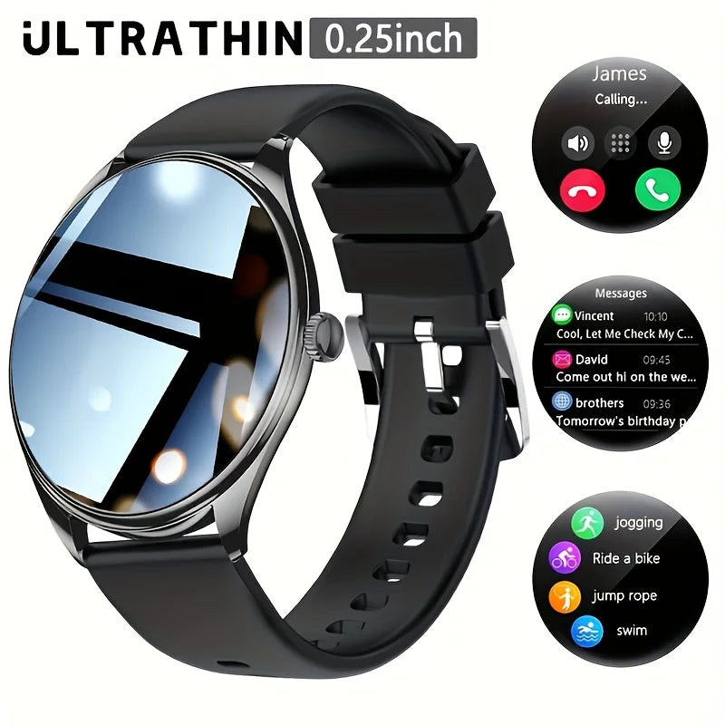Montre connectée Utral mince pour femmes, écran AMOLED HD de 1.43 pouces, appel Bluetooth, traceur multi-sport, lecteur de musique, chargement USB, nouveauté 2025