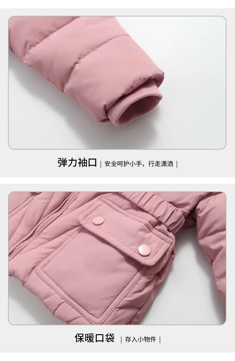 OLEKID 2025 hiver enfants fille doudoune enfant en bas âge fille combinaison 2 pièces ensemble de vêtements 1-5 ans enfants bébé filles vêtements d'extérieur vêtements de neige