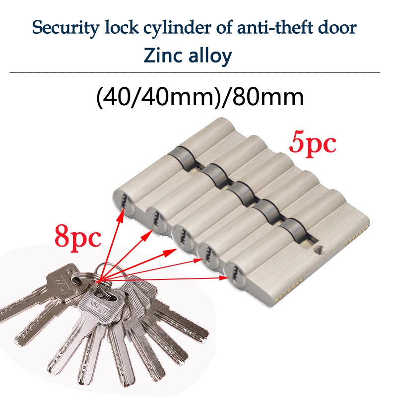 Serrure intelligente, cylindre de casier, porte cylindrique avec clé principale, serrure de porte d'entrée intérieure 60mm 70mm 80mm, clé me personnalisée