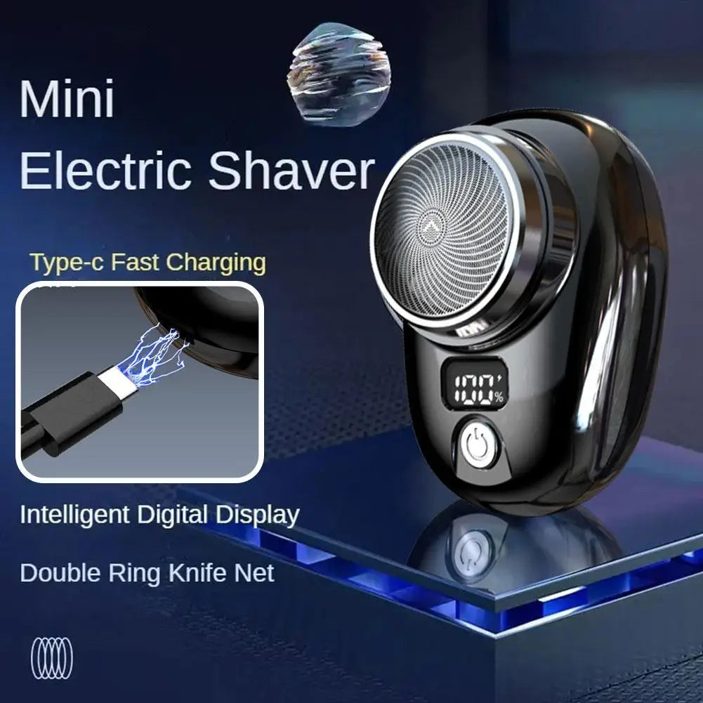 Mini rasoir électrique pour hommes, rasoir monté sur véhicule avec affichage numérique, rasoir de poche sans fil pour voyage, tondeuse à barbe pour le visage