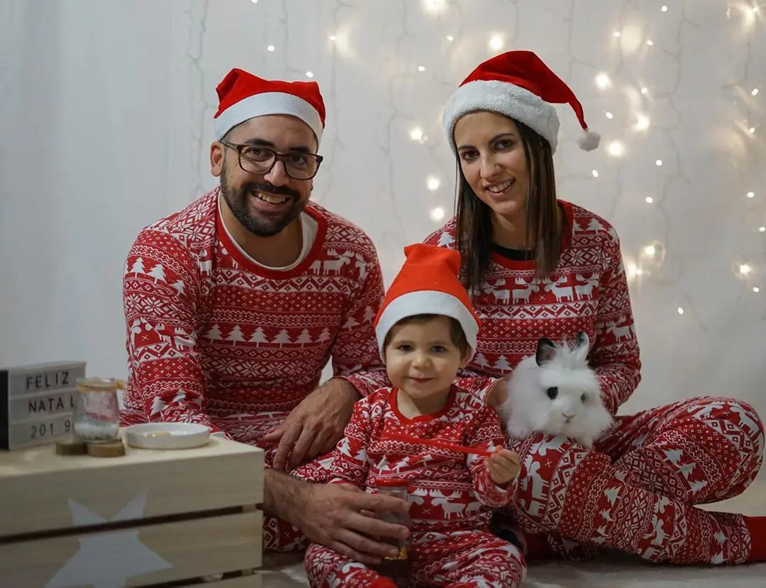 Ensemble de pyjamas parent-enfant, vêtements de Noël, vêtements d'intérieur parent-enfant, impression de Noël, nouveau