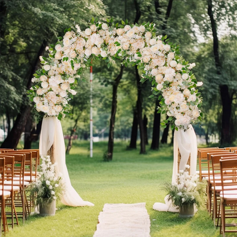 100cm DIY Wedding Flower Wall Decoration Arrangement Supplies Silk Peonies Artificial Rose Floral Row Decor Sea Bow Backdrop
