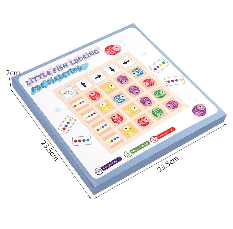 Jouets Montessori en bois pour enfants, entraînement à la pensée logique, Direction, Cognition des couleurs, jeu de société de combat éducatif