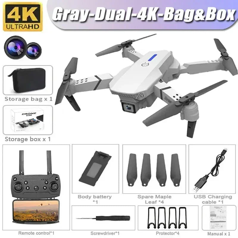 Elite E88 2024 RC Drone – 4K Ultra HD Camera | Foldable and Portable | Altitude Hold | Perfect Gift for Adults and Children