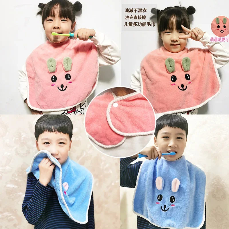 Bavoirs pour bébés pour enfants, serviette de lavage du visage, serviette de salive douce, pour garçons et filles, apprentissage du brossage des dents, pour enfants de 3 à 8 ans