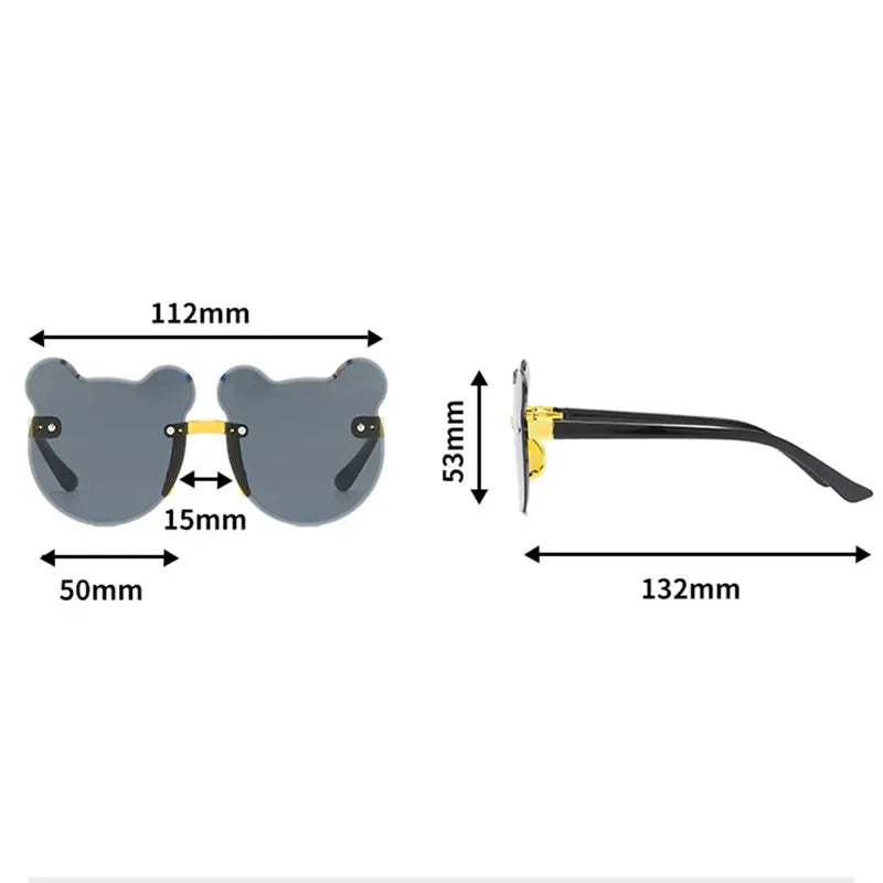 Lunettes de soleil en forme d'ours pour enfants, lunettes de soleil de dessin animé pour enfants, lunettes anti-absorbe ouissement pour garçons, lunettes de conducteur de lunettes de soleil carillon pour filles