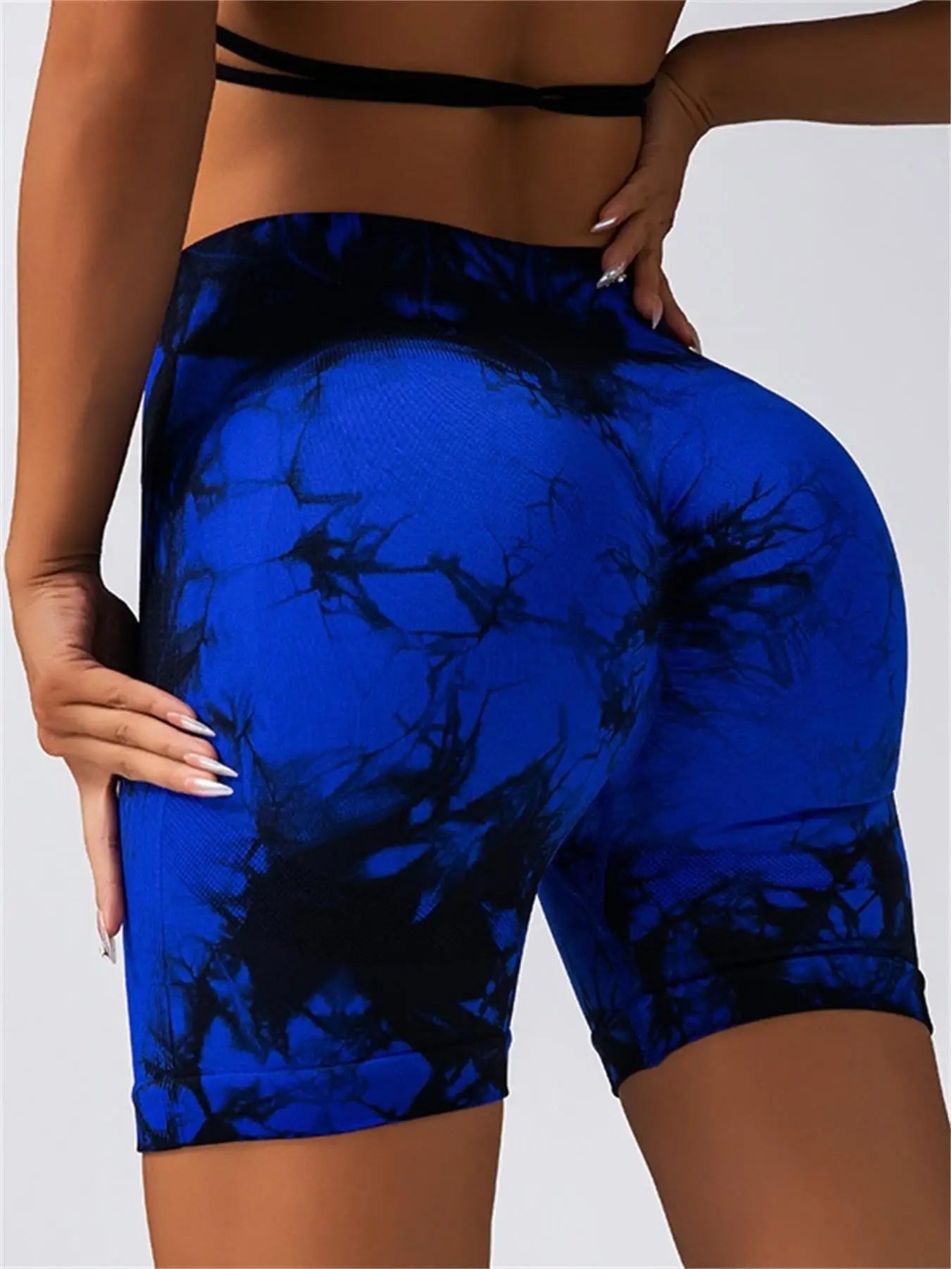 Pantalon de Fitness sans couture teint par nouage pour femmes, taille haute et levage des hanches, short serré de sport, course à pied, Sexy, pêche, Fitness, Yoga