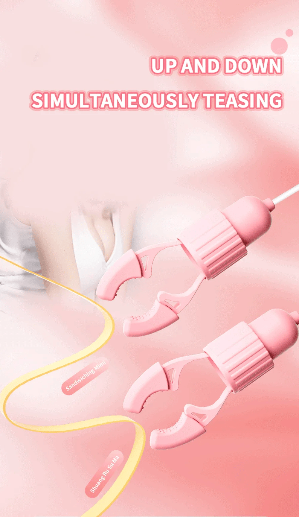 Stimulateur de mamelon sensible avec vibration – Appareil de plaisir à double action pour le bien-être et le massage intimes des femmes