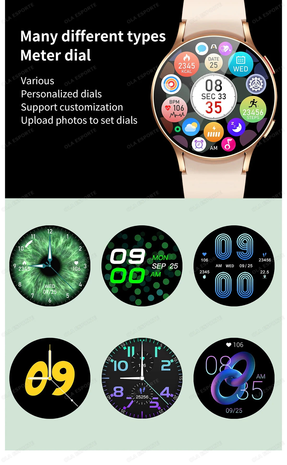 Smartwatch femmes montre 6 surveillance de la santé montre étanche Assistant vocal Bluetooth appel montre intelligente 2025 nouveau