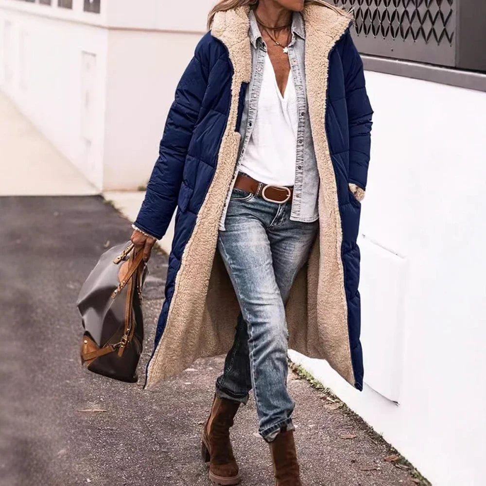 Vêtements d'extérieur d'hiver pour femmes, manteau à capuche, coupe régulière, solide, rétro, Vintage, vêtements décontractés, grande taille, Mia Muse, 2025