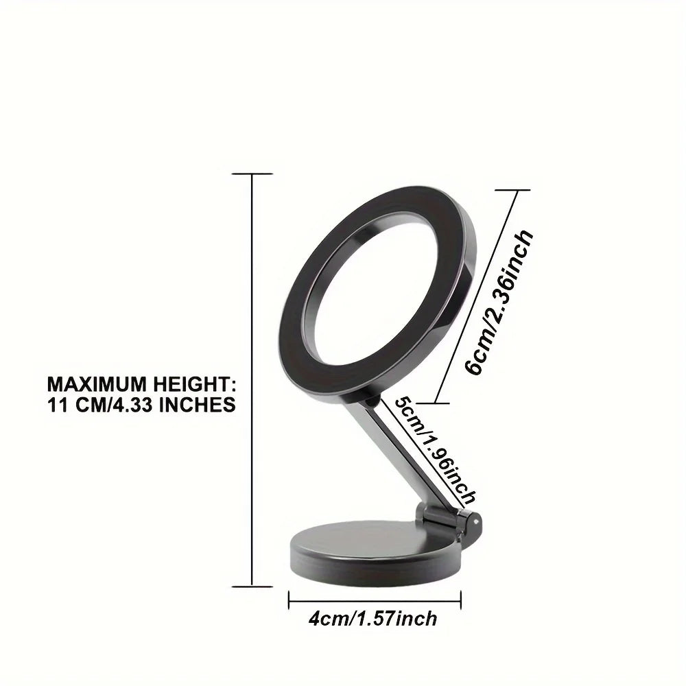 Support de téléphone magnétique pour voiture avec 360 °   Support de tableau de bord pliable rotatif compatible avec tous les smartphones jusqu'à 7 pouces