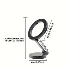 Support de téléphone magnétique pour voiture avec 360 °   Support de tableau de bord pliable rotatif compatible avec tous les smartphones jusqu'à 7 pouces