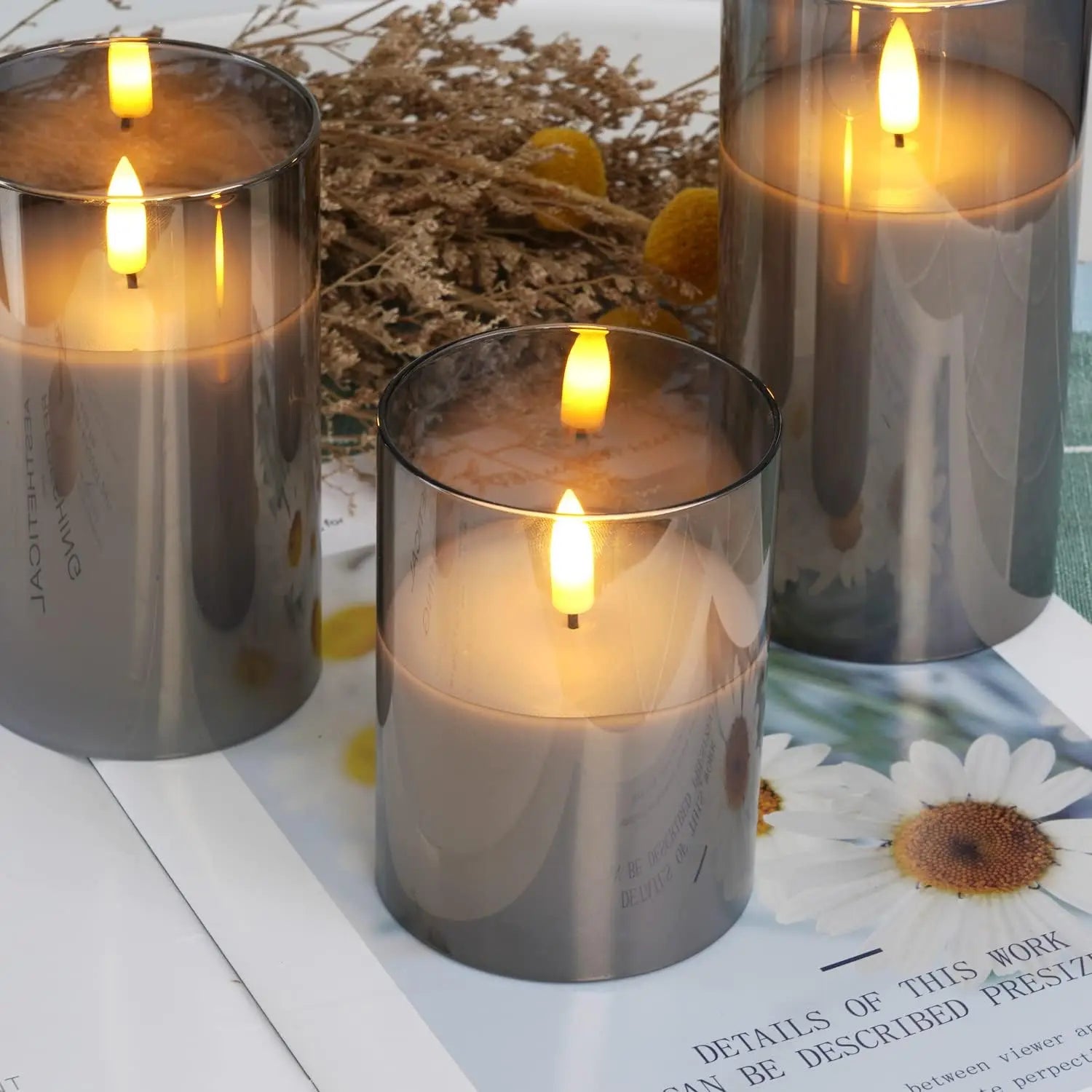Bougies sans flamme 3D wick bougie LED électrique à piles avec télécommande pour fête hôtel mariage décoration d'anniversaire