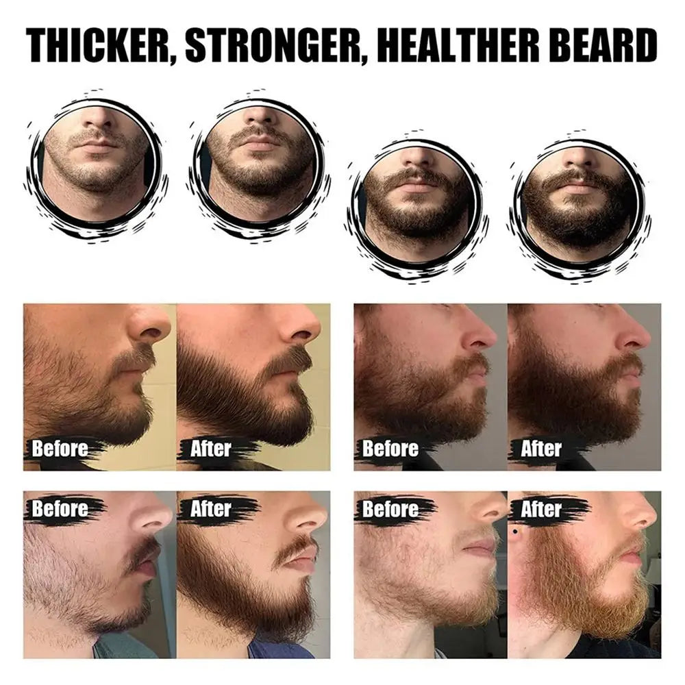 5 pièces hommes barbe Barba toilettage barbe ensemble barbe croissance huile hommes rehausseur de cheveux plus épais moustache toilettage barbe soin huile peigne sac