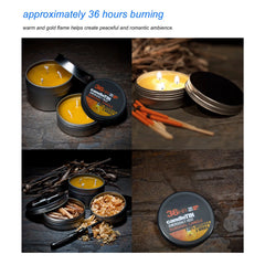 Bougie de survie largement utilisée, ambiance romantique, naturelle, combustion de 36 heures, bougies longue durée, 3 mèches pour la maison, le Camping en plein air