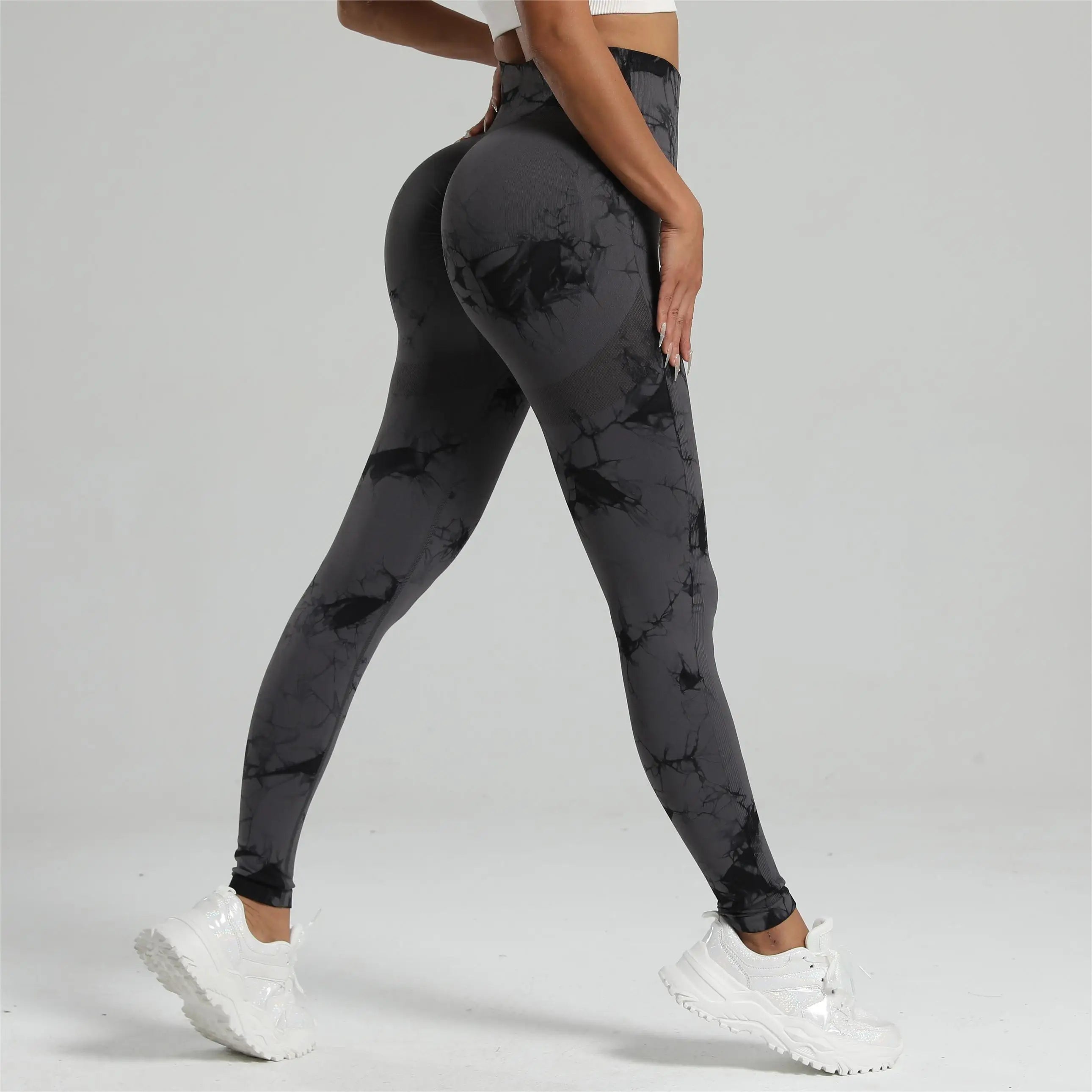 Femmes Tiedye Gym Leggings Sans Couture Mujer Push Up Pantalon Sans Couture Scrunch Sport Fitness Taille Haute Entraînement Yoga Leggins Livraison Directe