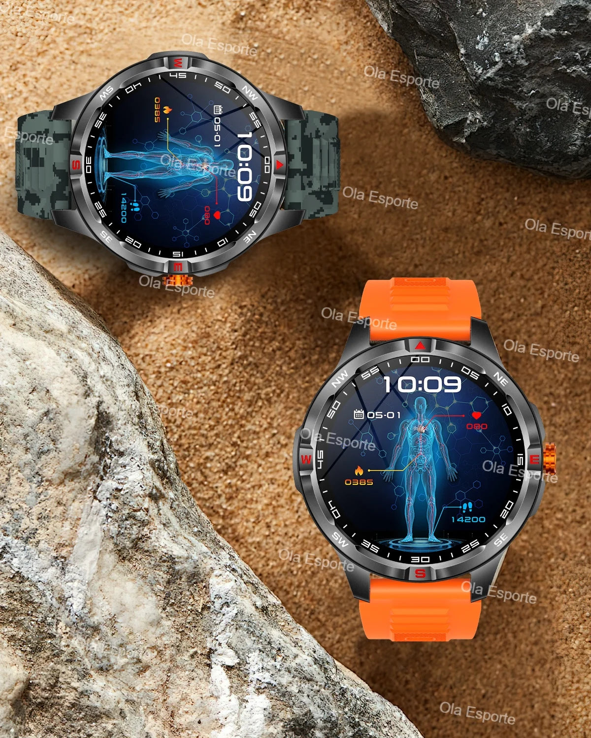 Montre intelligente 2025 boussole étanche surveillance de la santé et du sommeil grande capacité de batterie plus de 100 Modes de Sport hommes femmes Smartwatch en plein air