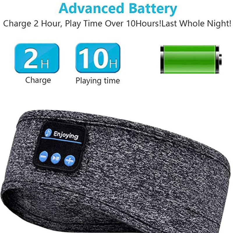 Haut-parleur Bluetooth sans fil, foulard, musique sans fil, casque de sommeil, bandeau de sport, masque oculaire de sommeil intégré, casque de voyage