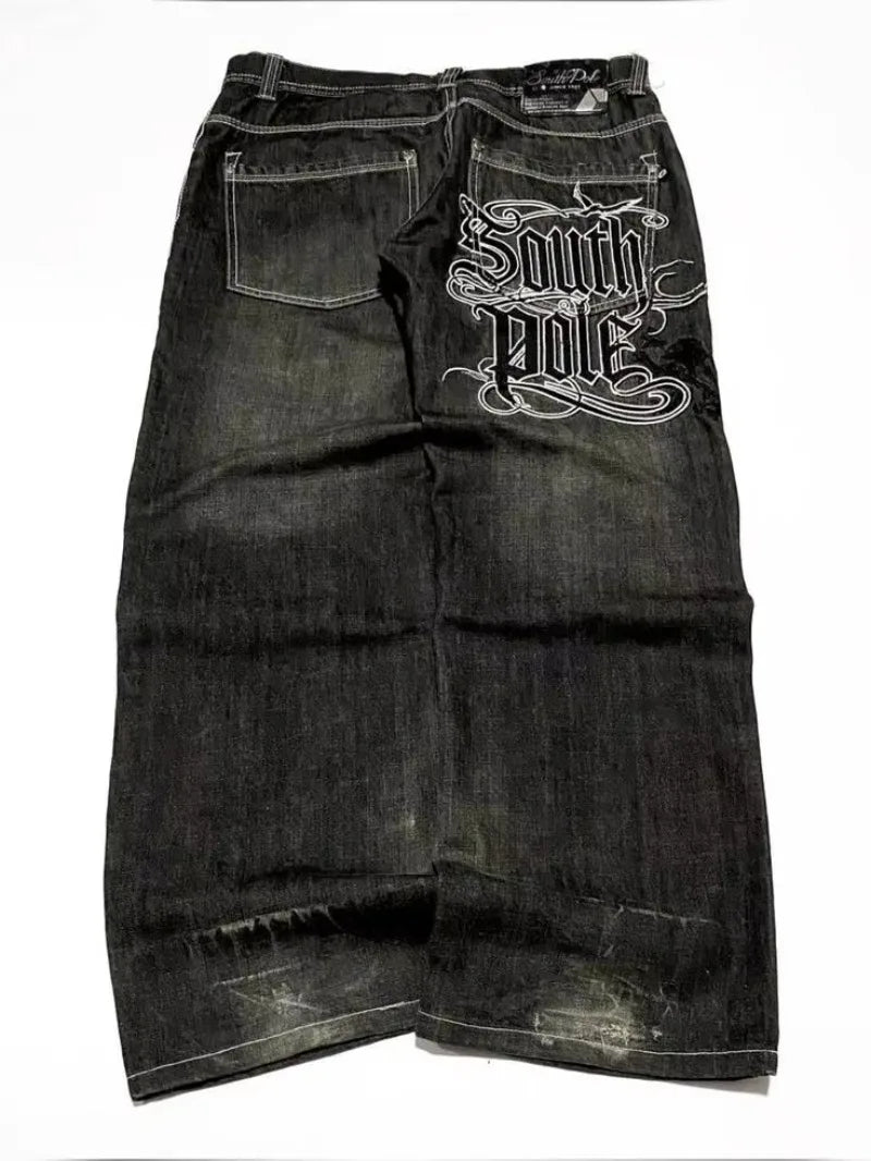 American Y2K 2025 New Baggy Wide Leg Black Oversized Jeans Women's Casual Street Joker Denim Pants Couple Jeans Vintage Streetwear