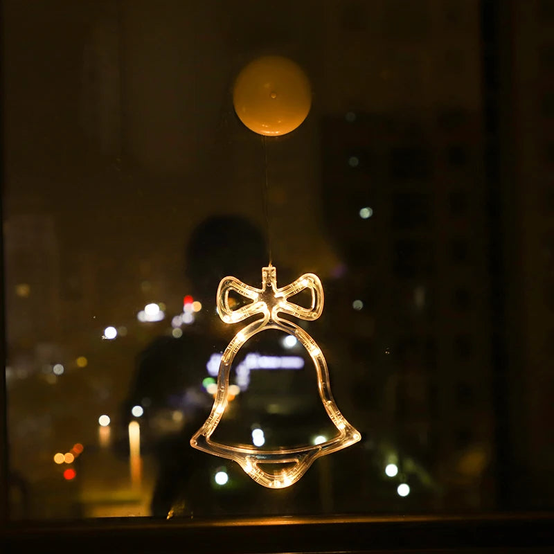 Lumières LED de Noël pour la décoration de la chambre à coucher, ornements de la maison, fenêtre, verre, batterie chaude