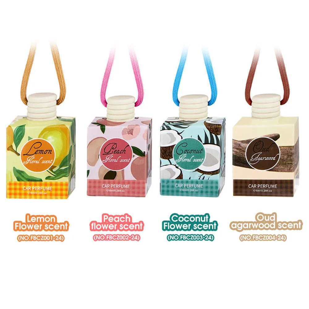 8ml Fresh Natural Car Scent Fruity Car Air Fresheners Sustainable Brand Coconut Peach Scent Jadec Car Pendant Deodorant
