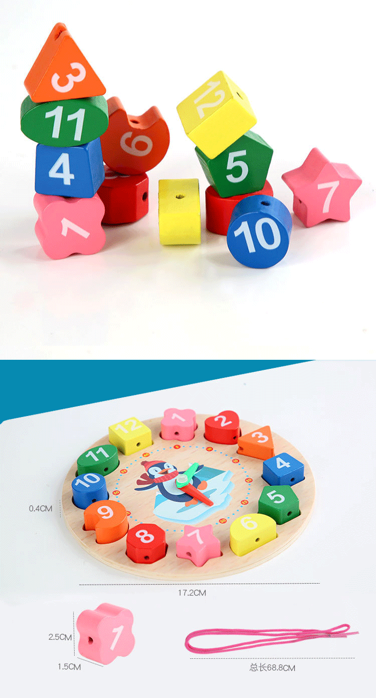 Jouets en bois Montessori pour bébés de 1, 2 et 3 ans, cadeau pour garçons et filles, jeux de développement, puzzle en bois pour enfants, jouet d'apprentissage