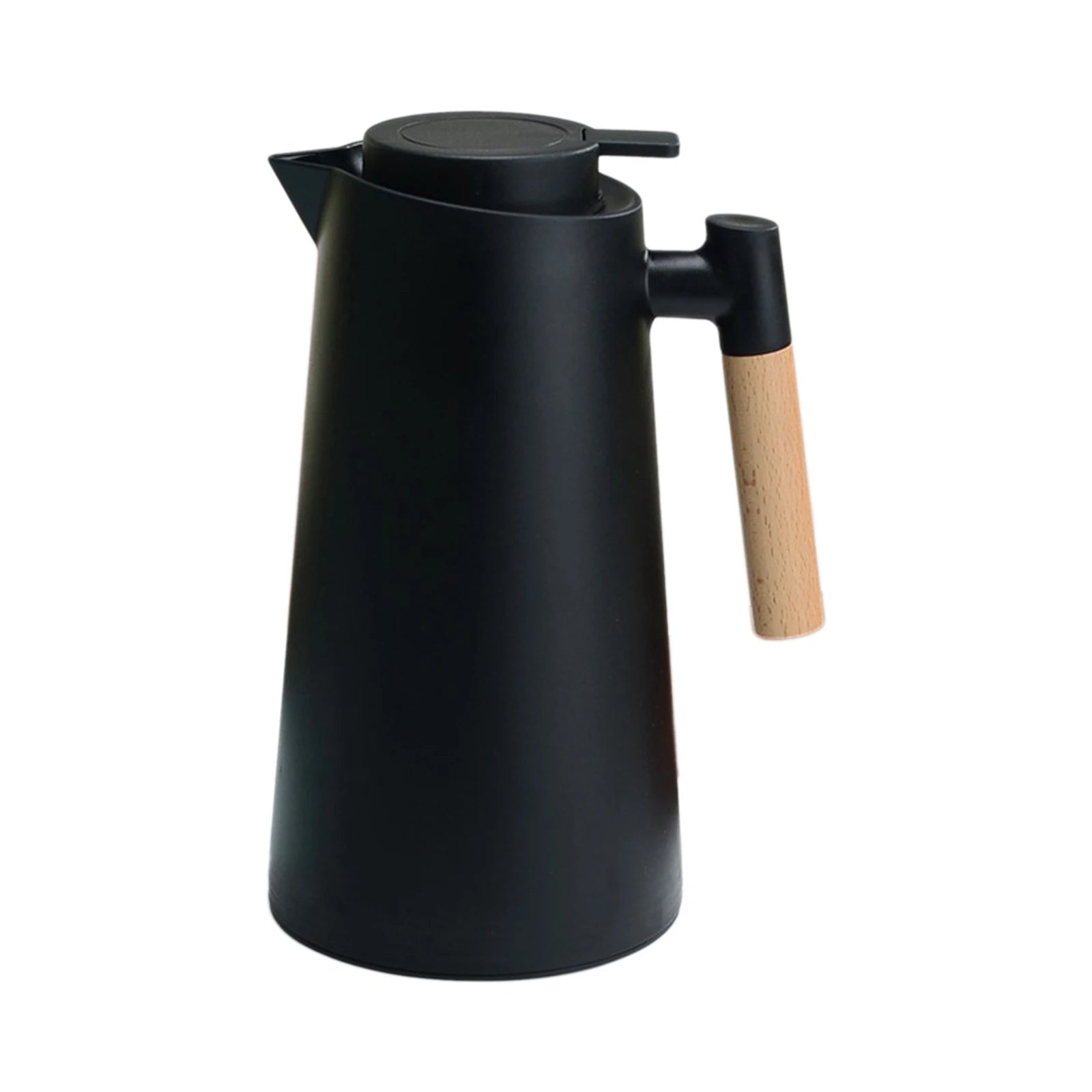 Carafe à café thermique sous vide à double paroi, pot thermos avec poignée en bois, bouilloire isolée, garde au chaud et au froid, 1L