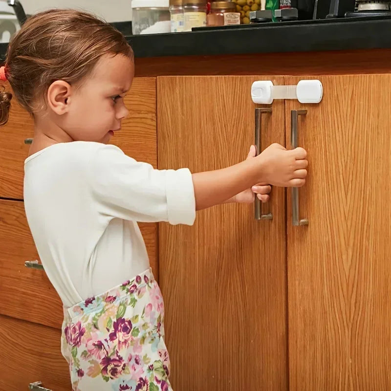 Baby safety lock, child safety lock, baby safety straps, adhesive latches for cabinet drawer doors, baby safety