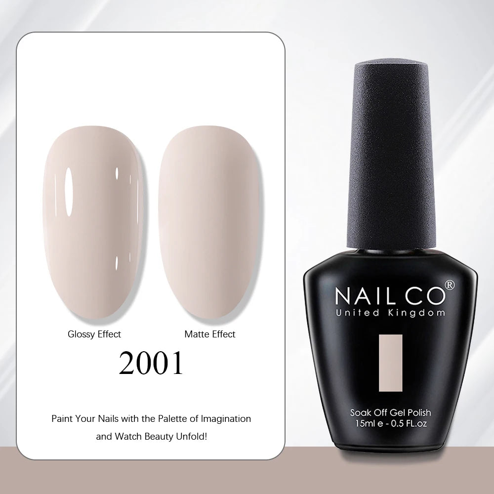NAILCO 15ml Vernis à ongles Gel Vernis Semi Permanent UV Gel Vernis manucure Vernis Nail Art Nude Gel Poliish