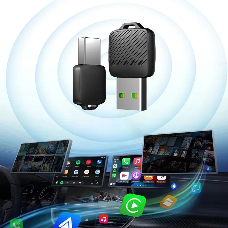 Xiaomi 2-in-1 Wireless Android Auto Adapter, Wireless CarPlay Dongle, AI Smart Car System Smart Box for Wired CarPlay