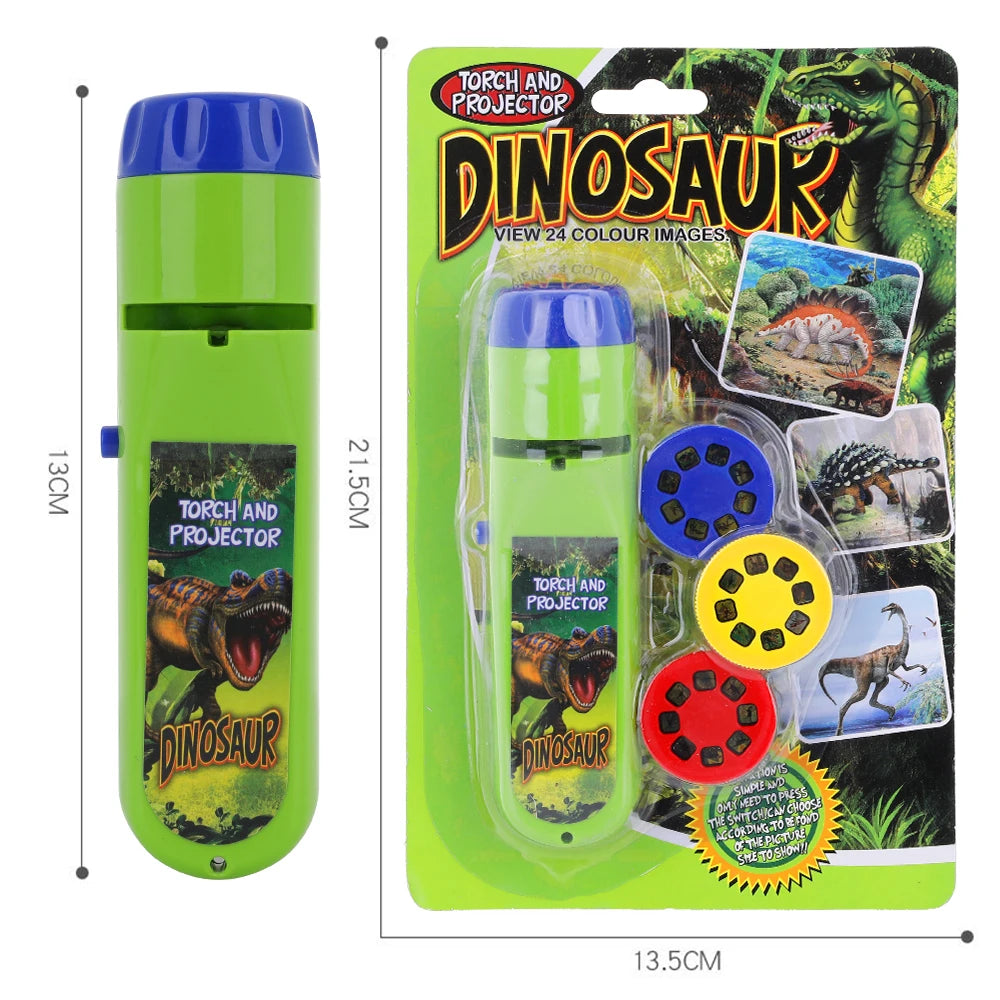 Children's Projection Flashlight, Light Projector, Cute Cartoon Dinosaur Educational Toy, Picture Light, Bedtime Learning, Fun Toys for Kids