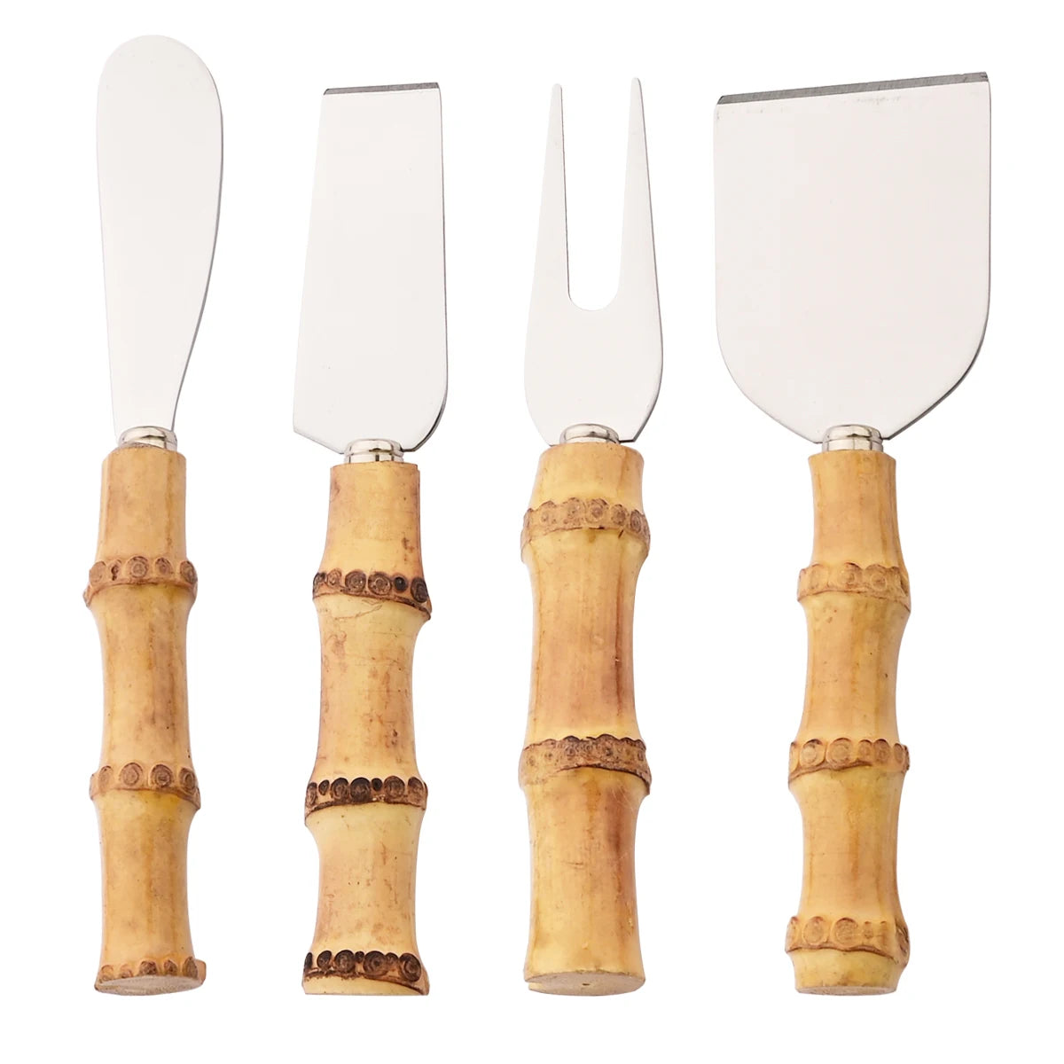 Ensemble de couteaux à fromage en bambou, couverts à fromage, trancheur de fromage en acier inoxydable, Mini couteau couteau à beurre, spatule fourchette outils de cuisine
