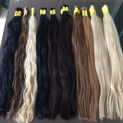 613 Straight Human Hair Bundles, No Weft, 100% Virgin, Highlighting Original Russian Natural Unprocessed Blonde Loose Extensions