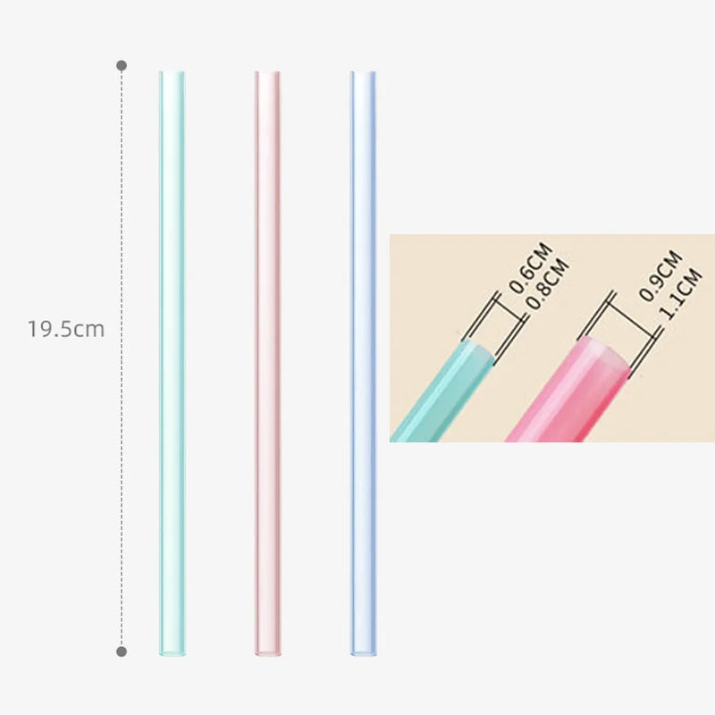 Pailles transparentes en Silicone, 6 pièces, réutilisables, de qualité alimentaire, pliables, droites, avec brosse de nettoyage, ensemble d'accessoires de fête