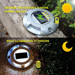 Outdoor LED solar light, waterproof, decorative outdoor lighting, ideal for a garden, stairs, patio, driveway, courtyard, dock or road, solar stud