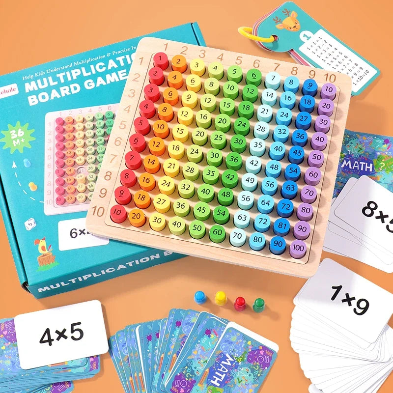 Jouets éducatifs en bois Montessori pour enfants, jouets mathématiques pour bébés, Table de Multiplication 99, outils pédagogiques d'arithmétique, cadeaux pour enfants