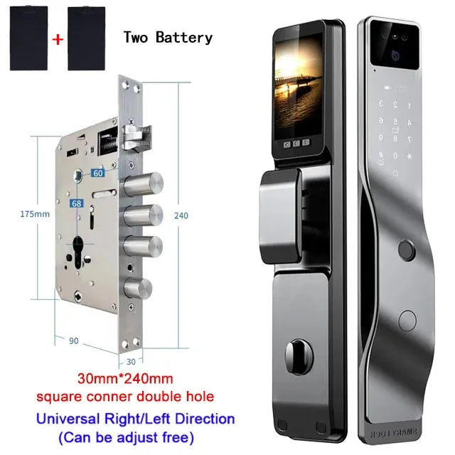 Tuya App serrure intelligente maison antivol porte serrure d'empreintes digitales avec caméra mot de passe serrure grande serrure de porte