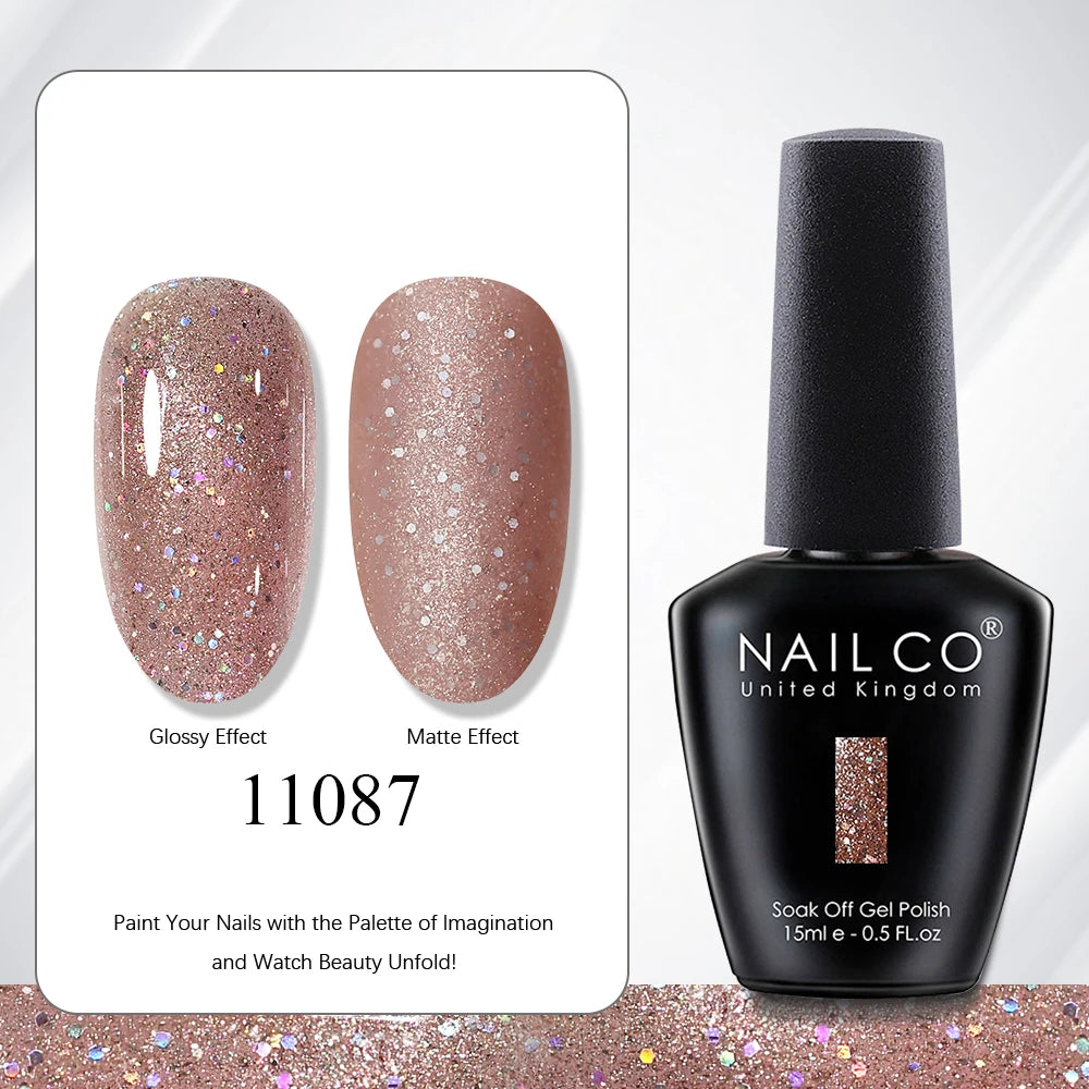 NAILCO 15ml Vernis à ongles Gel Vernis Semi Permanent UV Gel Vernis manucure Vernis Nail Art Nude Gel Poliish