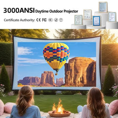 Projecteur Android Smart TV 4K projecteur de lumière du jour à mise au point automatique pour films Home cinéma WIFI 6 projecteur de faisceau ANSI 3000 avec karaoké