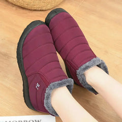 Bottes d'hiver imperméables pour femmes, bottines de neige en peluche, chaudes, noires, chaussures à plateforme en coton pour Couple, nouvelle collection 2023