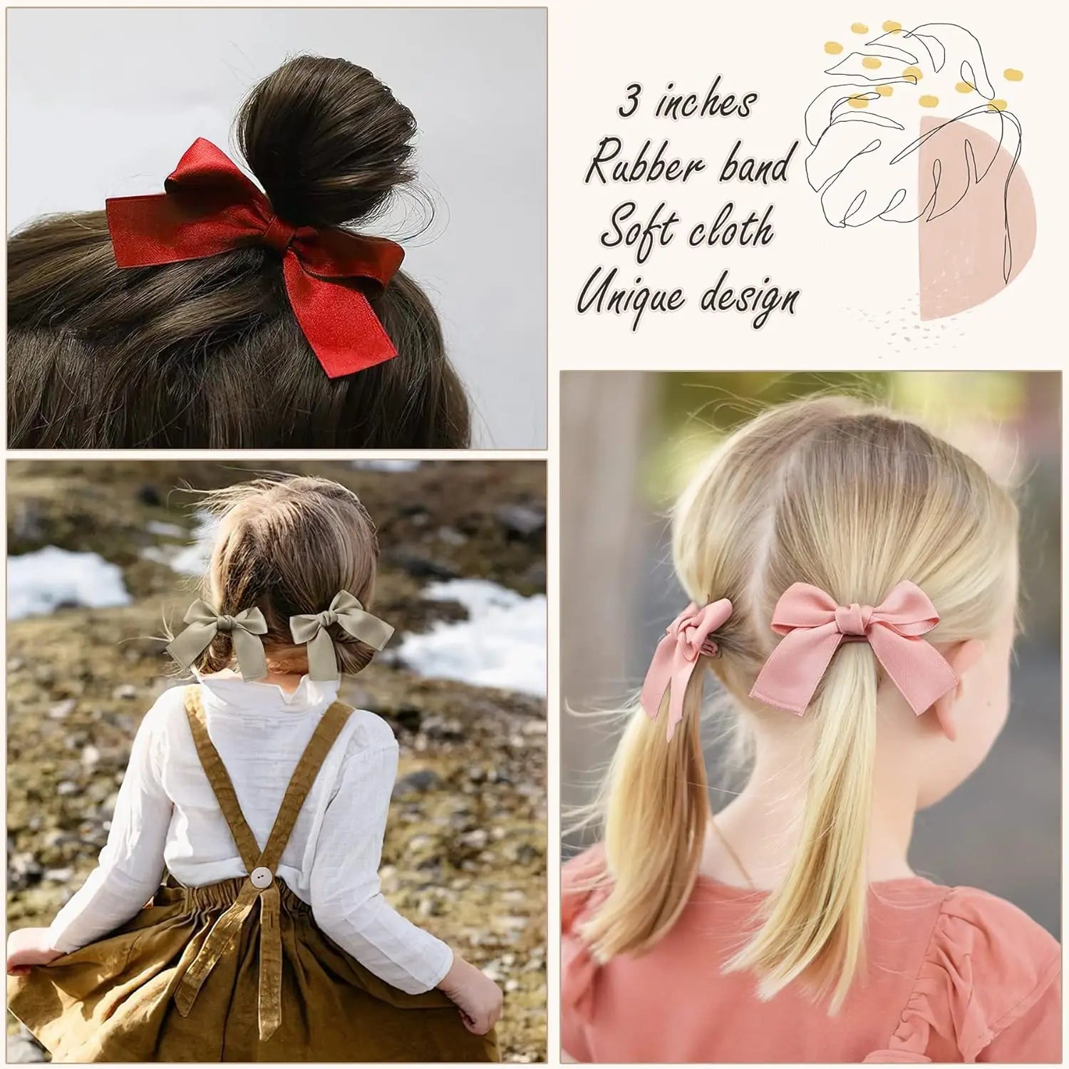 Ensemble d'accessoires pour cheveux pour filles, 16 pièces/ensemble, attaches pour cheveux, bandes élastiques en caoutchouc pour écoliers, épingle à cheveux, support queue de cheval, chouchous