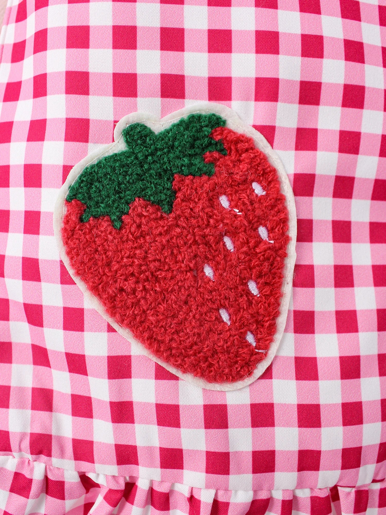 Combinaison d'été à carreaux pour filles, motif fraise, rouge, mignon, comparateur de jeu, mode, littérature, bébé, 1 pièce