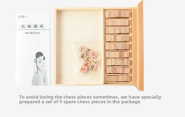 Jeu d'échecs en bois Sudoku Jiugongge, élèves du primaire, pensée logique, Puzzle pour enfants, jeu de société, jouet avec