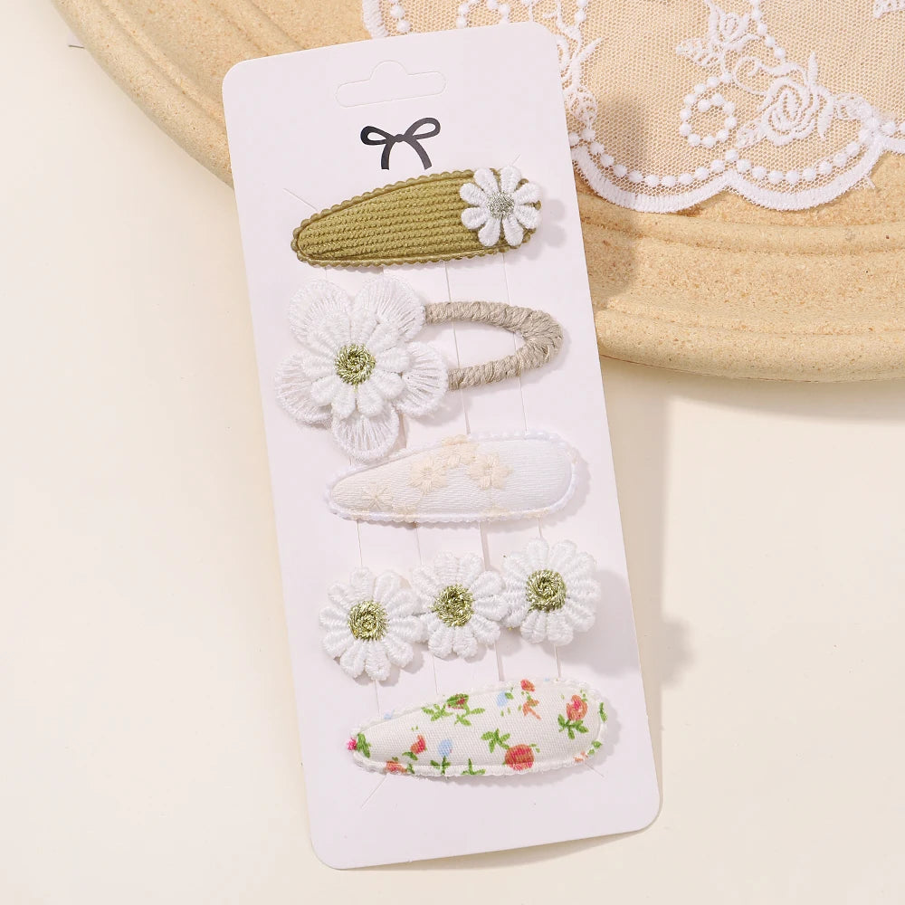 Enfants frais pince à cheveux ensemble fleur imprimé doux papillon épingles à cheveux enfants BB cheveux frange Clips Barrettes fille accessoires chapeaux