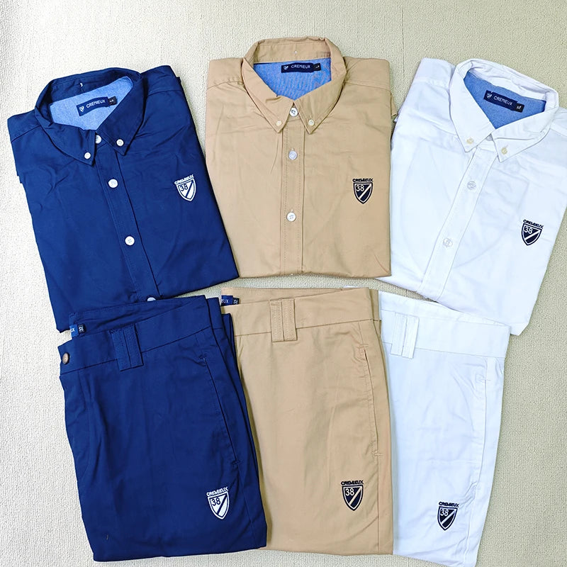 Cremieux quatre saisons survêtement Chemise pour Homme hommes chemise réglage deux pièces pantalons complets mode décontracté 100% coton Del France