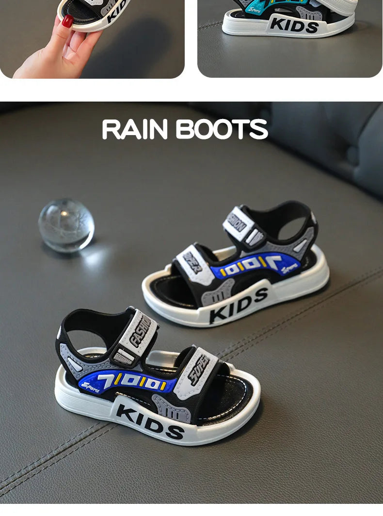 Sandalias 23 garçon mode enfant sandales été enfants baskets anti-dérapant semelle souple chaussures de plage décontractées enfant chaussures zapatos niña