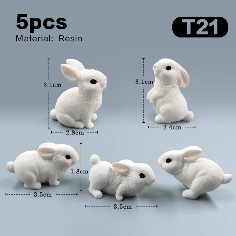 Figurine de lapin de pâques de noël, bricolage, paysage, maison, Kawaii, décor de chambre Miniature, accessoires de décoration de jardin féerique, moderne, 2025