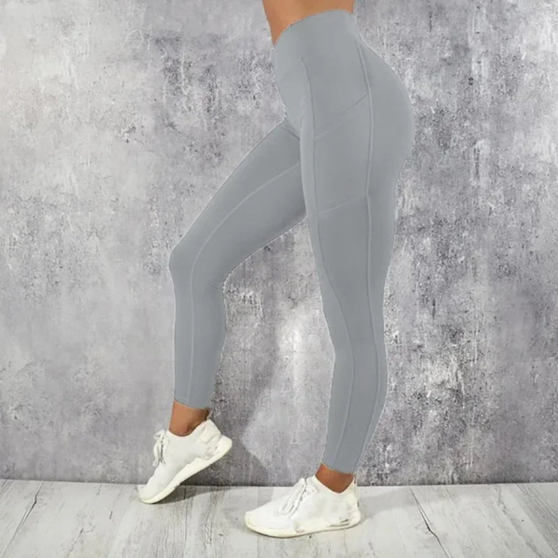 Yoga Fitness femmes Leggings taille haute collants avec poche gymnastique entraînement course extensible Sexy bout à bout levage décontracté pantalon maigre