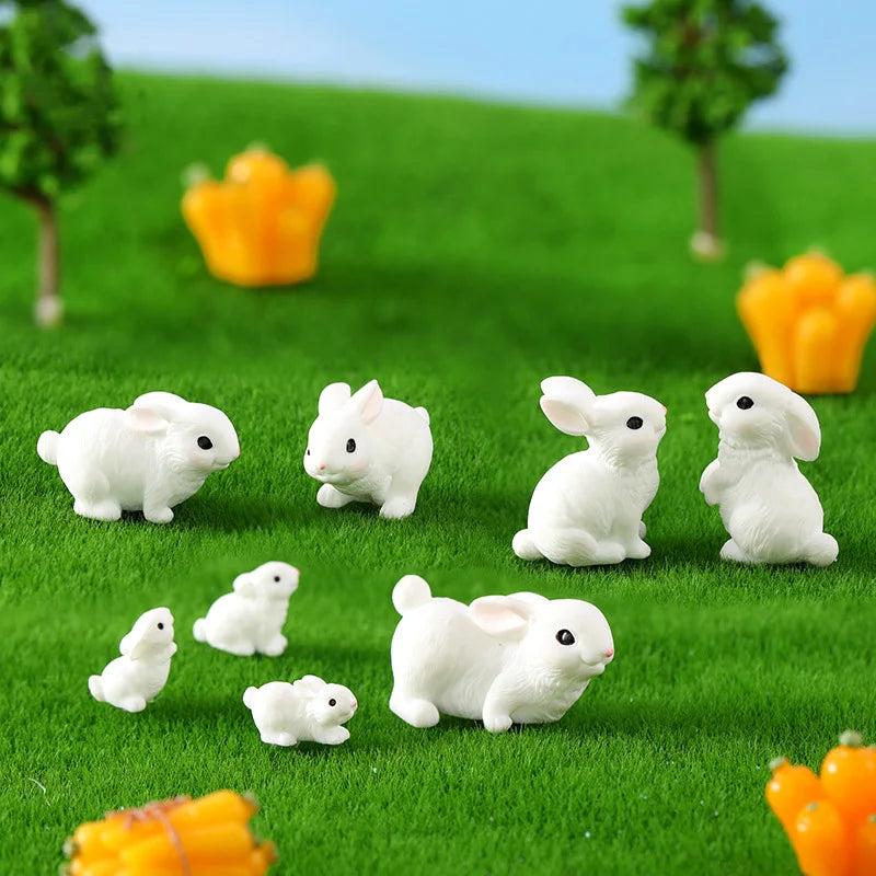 Figurine de lapin de pâques de noël, bricolage, paysage, maison, Kawaii, décor de chambre Miniature, accessoires de décoration de jardin féerique, moderne, 2025