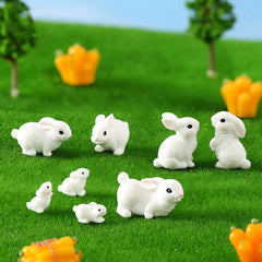 Figurine de lapin de pâques de noël, bricolage, paysage, maison, Kawaii, décor de chambre Miniature, accessoires de décoration de jardin féerique, moderne, 2025